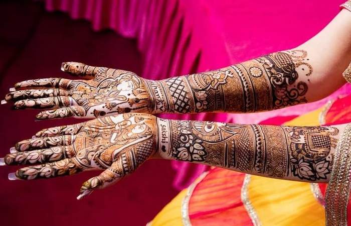 Full hand modern karva chauth mehndi designs